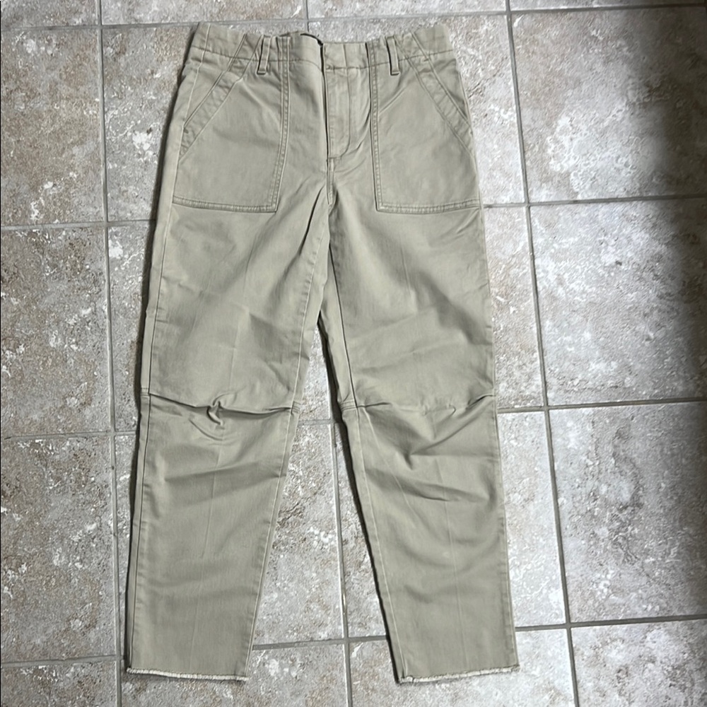 Banana Republic Girlfriend Authentic Chino Raw Hem Womens Pants Beige Size 6